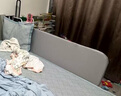 贝怡熊Beeio免安装便携床围栏婴儿童床上防摔免打孔床护栏宝宝护栏床边床围挡 0.8米岩石灰 单面装 【免安装】 实拍图