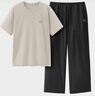 蕉内（Bananain）王一博同款305H纯棉睡衣男女士100%棉情侣家居服短袖短裤套装夏季 【长裤款素色-男】茶灰 2XL 实拍图
