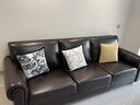 高楚【已售2W+】美式真皮沙发客厅三人小户型新款复古直排大巴顿沙发 三人位（2.2米） 豪华版+国产牛皮+衡温海绵 实拍图