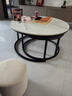 林氏家居简约现代轻奢客厅家用沙发边角几组合圆形茶几桌子LS093 J9-A1【大白小黑】岩板款 实拍图