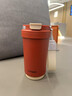 虎牌香港直邮虎牌（TIGER）复古咖啡杯陶瓷内胆智能保温杯便携车载杯 红色 430ml 实拍图