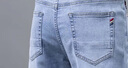 真维斯（Jeanswest）牛仔裤男修身直筒夏季新款潮流柔软棉弹舒适休闲男士长裤男 563浅蓝 32 码(2尺5) 实拍图