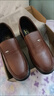 蜻蜓牌【100%全牛皮】男士皮鞋商务休闲真皮防滑软底软面中老年爸爸鞋真皮透气套脚舒适耐磨真皮百搭鞋子 棕色 41 实拍图