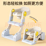 宝宝阶梯坐便器儿童坐便器三合一阶梯式马桶凳子小孩可折叠坐便器 【三合一】帕尔蓝PVC软垫款 实拍图