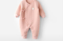 巴厘小猪新生婴儿连体衣服秋冬加厚初生儿和尚服睡衣保暖夹棉宝宝哈衣爬服 虾玉粉 73cm 实拍图
