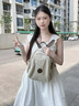 尤克达蒂（yookdd）双肩包迷你小包包女2025新款ins户外旅游轻便大学生小型背包旅行 ins双肩包【棕色带挂件】 实拍图