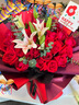 幽客玉品鲜花速递红玫瑰花束表白送女友老婆生日礼物全国同城配送 33朵红玫瑰百合花束 实拍图
