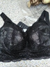 雅黛俪内衣女文胸无钢圈大胸显小薄款胸罩收副乳聚拢蕾丝大码乳罩本命年 醇黑 85C /38C 实拍图
