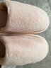 优调棉拖鞋女居家抗菌防臭毛毛绒冬季保暖静音防滑拖鞋男 白色40-41 实拍图