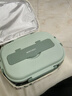 沃德百惠（WORTHBUY）304不锈钢饭盒保温上班族学生便携大容量分隔型带汤碗餐盒 绿色 实拍图
