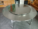特厚不锈钢转盘圆桌折叠转盘桌子家用夜宵排档大10人8人饭桌餐桌 特厚1.6米连体折叠圆桌1.1米转盘 实拍图