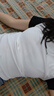 森马（Semir）短袖t恤女宽松凉感上衣夏装可爱刺绣印花圆领百搭正肩修身套头衫 N款-白黑色调00319 S /155/80A 实拍图