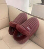 ECAC老人棉鞋防滑女士冬季加绒保暖加绒加厚男老式中老年人棉拖鞋包跟 酒红色【暖脚更暖心】 38-39 【正码正拍】 实拍图