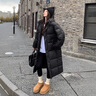 韩璐娇（hanlujiao）黑金羽绒棉服女2025年冬季新款韩版宽松长款过膝棉衣加厚棉袄外套 黑色（升级加厚款） M 【建议105-120斤】 实拍图