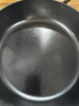 章丘铁锅手工小平底辅食锅煎锅烤肉锅煎蛋锅无涂层物理不粘锅炒锅平底锅 烤蓝木把加耳 28cm 实拍图