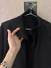 主意范立领飞行夹克外套男女春秋季潮牌cleanfit廓形短款高街棒球服外套 HJ25589黑色（高品质升级版） XL 125-145斤 实拍图