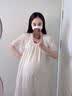 甜苗苗孕妇装夏季宽松大码上衣遮肚子显瘦泡泡袖孕妇仙女风麻纱连衣裙女 麻纱孕妇连衣裙【米白色】 L码【建议110-130斤】柔软舒适 实拍图