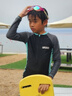 李宁（LI-NING）儿童泳衣连体长袖温泉保暖防晒男童冲浪服训练游泳装8793黑绿160 实拍图