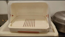沃德百惠（WORTHBUY）带翻盖防尘沥水杯架收纳盒茶杯架杯子置物架碗碟架碗筷水杯收纳架 大号加厚-灰白【带沥水盘】 实拍图