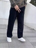 NASA GISS休闲裤男宽松直筒阔腿裤潮流长裤子 黑色直筒常规 (175/80A)L 实拍图