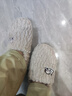 洁丽雅棉拖鞋女士秋冬季包跟2025新款居家厚底保暖月子鞋全包毛毛棉鞋女 浅咖色 【刺绣小狗】 38-39 (适合37-38码) 实拍图