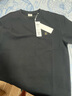 GXG男装 双色肌理面料宽松休闲圆领短袖T恤男士上衣G24D442161 黑色 S 实拍图