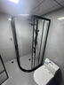 蓝顶鹤弧扇形淋浴房玻璃隔断门不锈铝银色淋浴间扇形浴室沐浴房干湿分离 雅黑100*100玻璃6mm【含石基】 实拍图