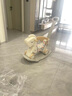 哈利鱼儿童摇摇马婴幼儿宝宝摇马木马玩具0-1岁室内用摇摇车一周岁礼物 满配豪华4合1（豪华坐垫+推杆+靠背）-【咖色】 实拍图