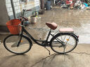 EG7自行车成人女士轻便单车通勤上班变速普通亲子复古男式 尊享【实心胎+不怕扎】单速-黑 26英寸【适合:155-175cm】 实拍图
