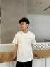 雅鹿短袖t恤男夏季冰丝速干男装潮牌衣服男士体恤上衣宽松圆领半袖 D210白色 XL 实拍图