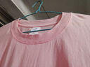 重磅纯棉短袖t恤男高档纯色印花休闲基础款内搭半袖打底衫 粉色 L  125-140斤 实拍图