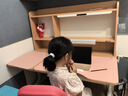 光明园迪灯桌一体儿童学习桌小学生书桌套装可升降写字桌课桌椅悦者120pro 悦者120 pro+A6P卡其+粉椅套 实拍图