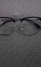 蔡司（ZEISS）镜片近视眼镜框男半框防蓝光辐射可配带散光度数眼睛女钛合金镜架 简约款 黑银 配蔡司视特耐1.60非球面 0-600度 实拍图