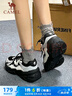 骆驼（CAMEL）复古老爹女鞋厚底增高休闲运动鞋子 K24B09L7022 黑白/鱼子灰 35 实拍图