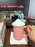 乐扣乐扣（LOCK&LOCK）陶瓷杯带盖马克杯女可爱咖啡杯早餐办公室水杯 粉色 420ml 实拍图