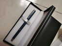 得力（deli） S82金属笔杆重手感0.5水笔签字笔碳素高档男女士中性笔公司礼品笔免费定制logo 宝蓝色外壳+高档礼盒 实拍图