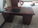 信京 办公桌电脑桌办公室老板桌家用经典油漆电脑桌1.4米（红棕色）  实拍图