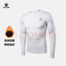 卡尔美（KELME）运动弹力紧身衣男加绒加厚保暖高领健身服足球打底衫男童 白色 M/170 实拍图