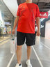 艾伦伯顿（Alen Botun）运动服套装男冰丝t恤跑步速干衣短袖夏季短裤健身训练篮球服装备 红色两件套【休闲 速干 透气】 3XL 【160-175斤】 实拍图