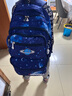 智多宝新款书包小学生男孩大容量1-3-4-6年级男童减压减负儿童双肩背包 大号深蓝色+（笔盒+手表+挂饰） 实拍图