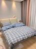 南极人纯棉床上四件套全棉床单被套双人四季可用学生宿舍床上用品三件套 静雅-蓝【母婴级面料 适合裸睡】 1.8m四件套 床单款 （被套200*230cm） 实拍图