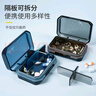 医康臣（UECONCH）小药盒四格随身便携旅行分药盒密封防潮药品收纳可拆格 宝石蓝 实拍图