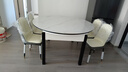 卧家岩板餐桌椅组合现代简约轻奢伸缩折叠家用小户型实木餐桌吃饭桌 12mm岩板-傲雪白-哑光白 1.35m 直径桌+四椅【菠萝椅】 实拍图