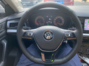 奥迈尔 大众真皮手缝方向盘套新探岳途昂途岳朗逸高尔夫7速腾凌渡宝来POLO迈腾帕萨特途观L把套改装 黑色黑线两侧打孔 朗逸专用 实拍图