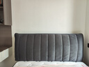 新款绒料加厚夹棉床头靠垫现代简约床头罩纯色绗缝布艺床头套全包 荷兰绒【线条款-深灰】特厚夹棉 适用床头长1.5米【高度65cm内】 实拍图
