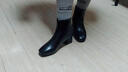 大东女士高跟短靴女粗跟方头2025新款马丁靴英伦风春秋单靴显脚小裸靴 黑色-薄绒 37 实拍图
