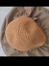 目丸防晒帽子女士遮阳帽夏镂空草帽紫外线大檐蝴蝶结太阳帽渔夫帽子女 卡其色 可调节 实拍图