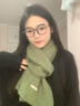 啄木鸟牛油果绿色秋冬女针织羊毛围巾百搭保暖加厚纯色学生麻花围脖礼盒 绿色 实拍图
