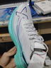 特步一体成型3代跑步鞋男体考耐久竞训支撑轻盈跑鞋女休闲运动情侣鞋 白/极光绿/石青蓝-势如破竹-男 45 实拍图