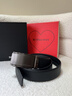 BOSSSUNWEN博斯绅威皮带男士真皮腰带头层牛皮带身自动扣奢侈品牌裤带送男友 黑色 110cm (适合裤子30-33码)可裁剪 实拍图